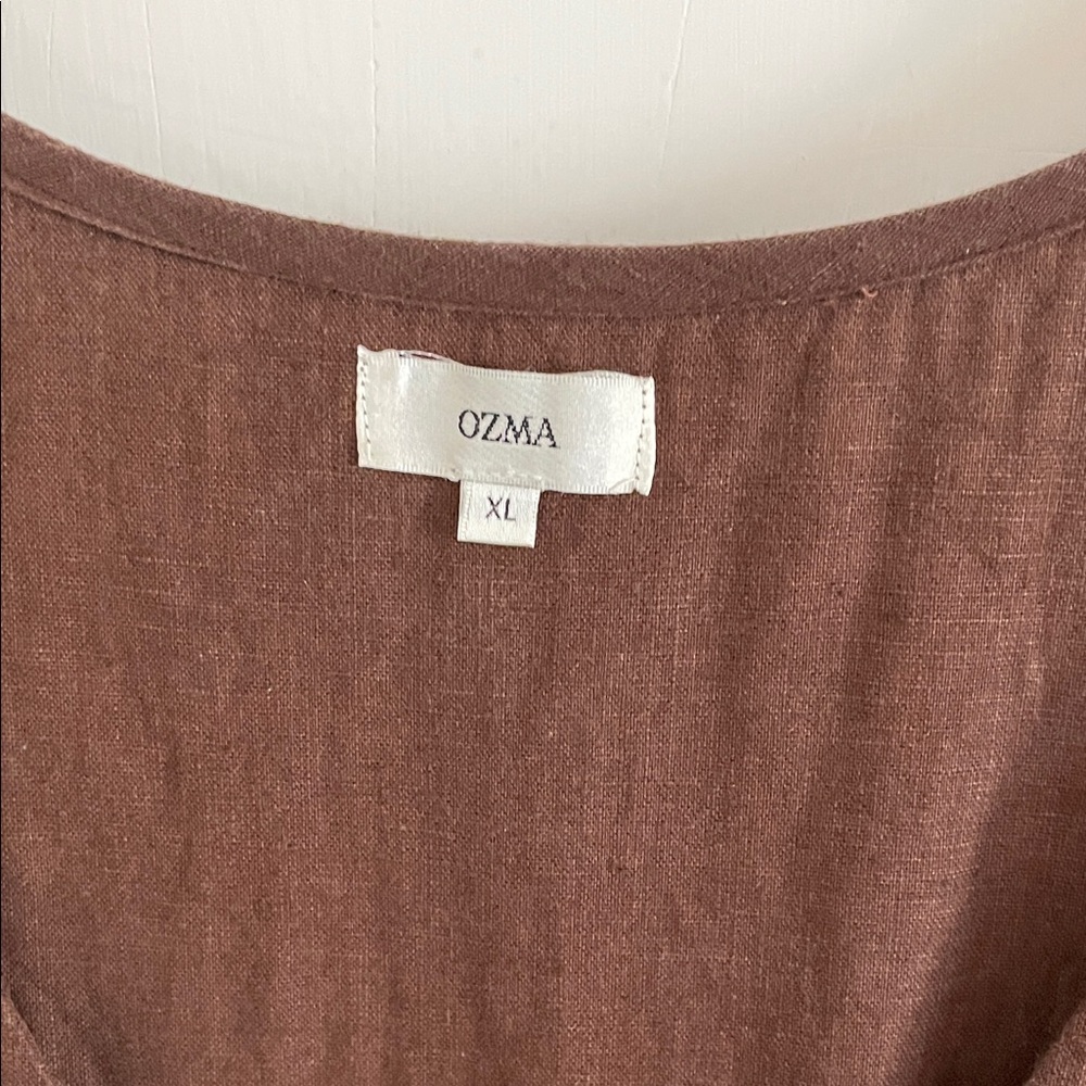 OZMA Billie Dress Laundered Linen Manzanita - Picture 2 of 4